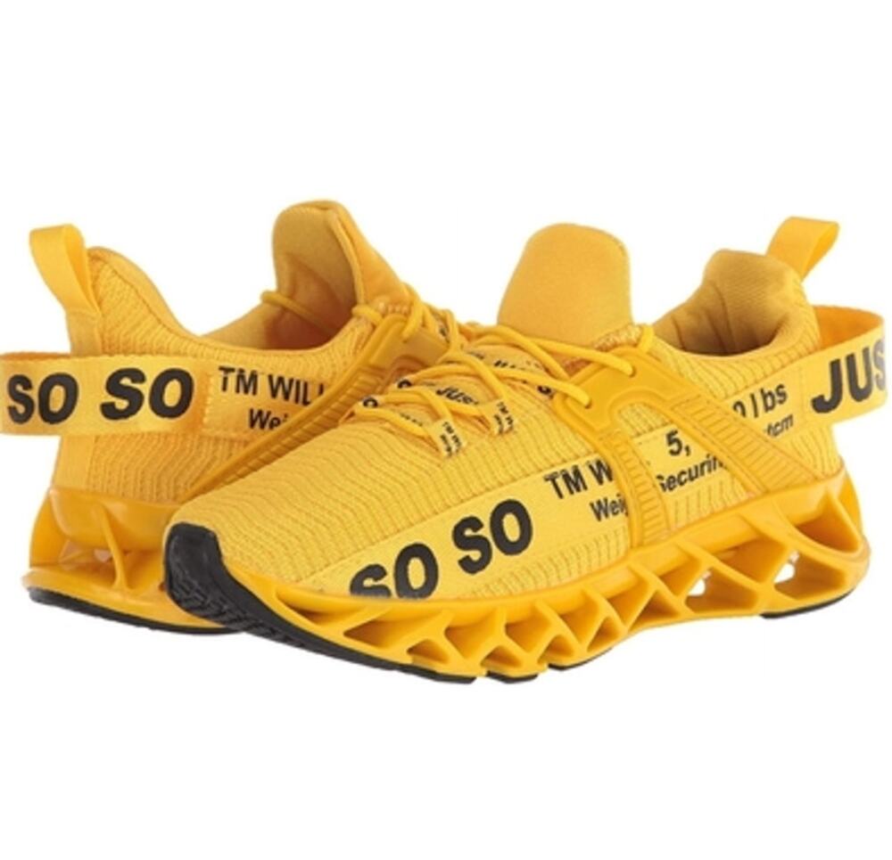 New JUST SO SO Men's Ginger Yellow Athletic Sneakers Shoes Size 43 US 9.5/10